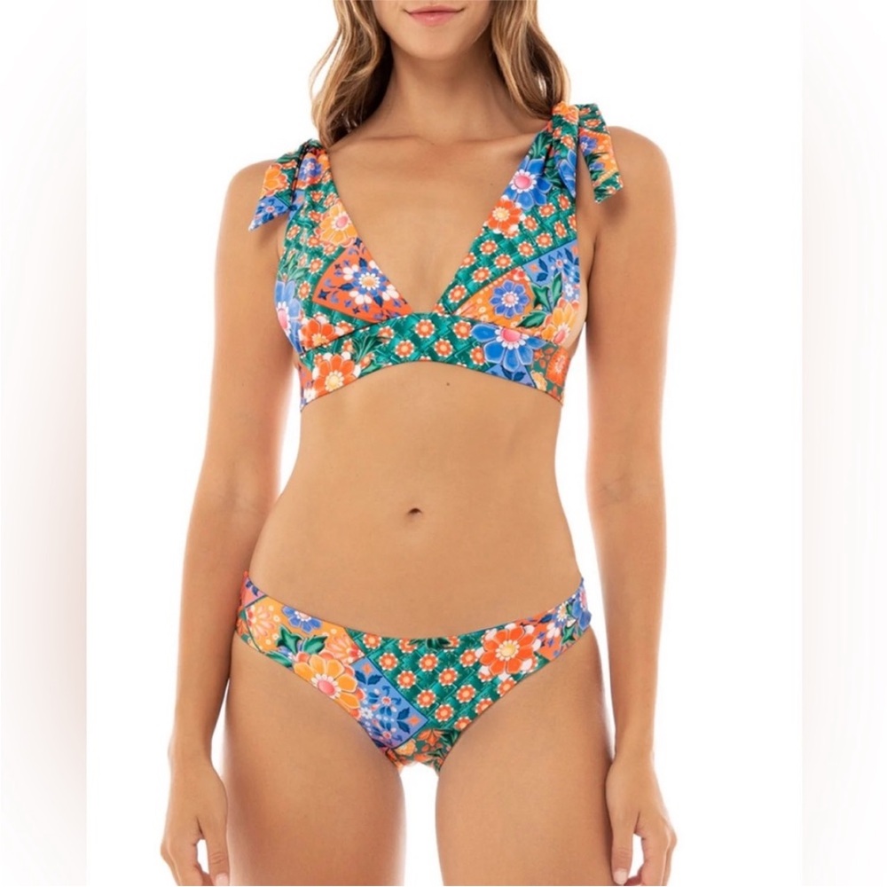 New Agua Bendita Bikini Set Laurie Top Audrey Bottom size Large